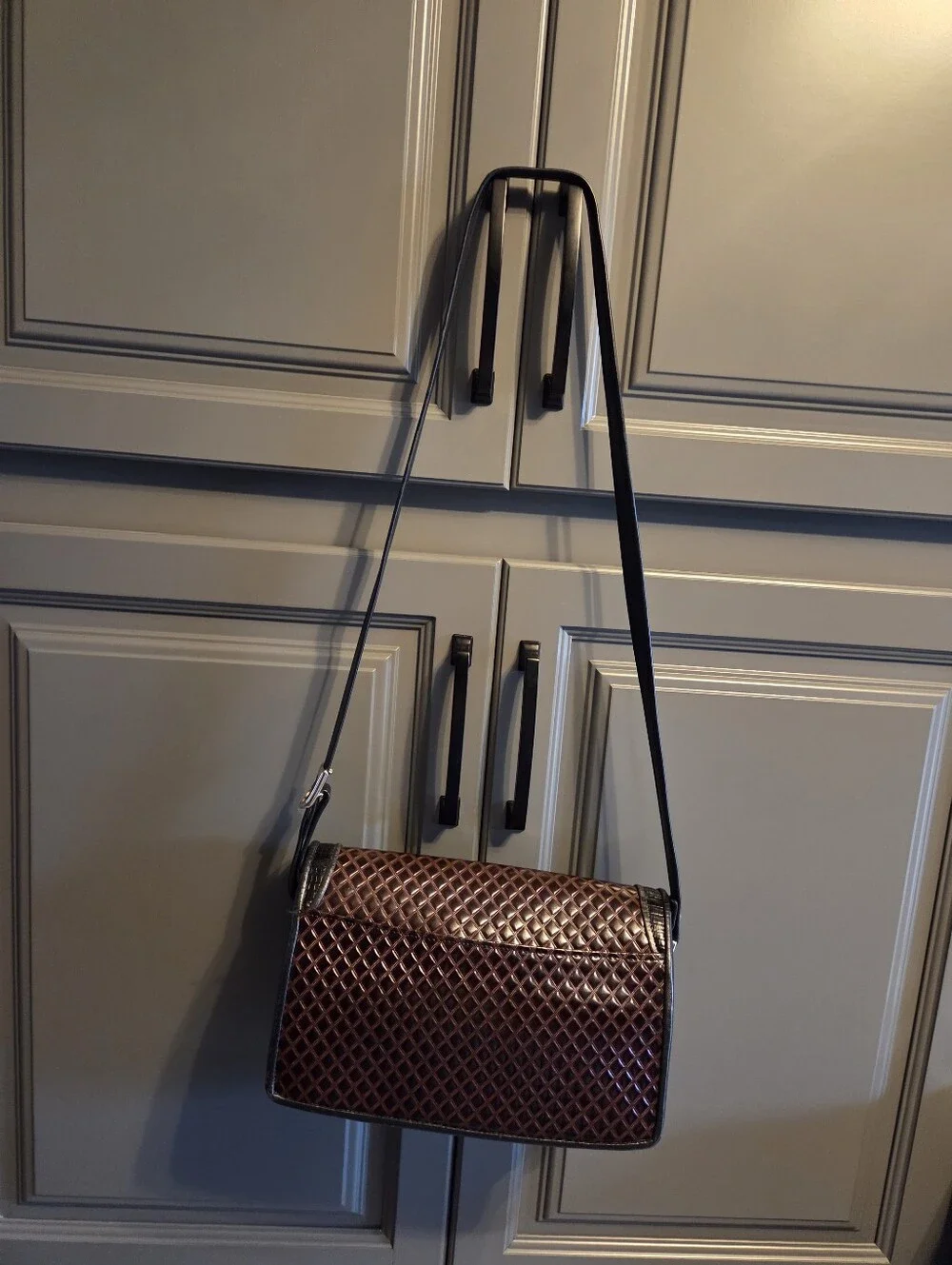 Leather Crossbody Bag Silver And Gold Hardware